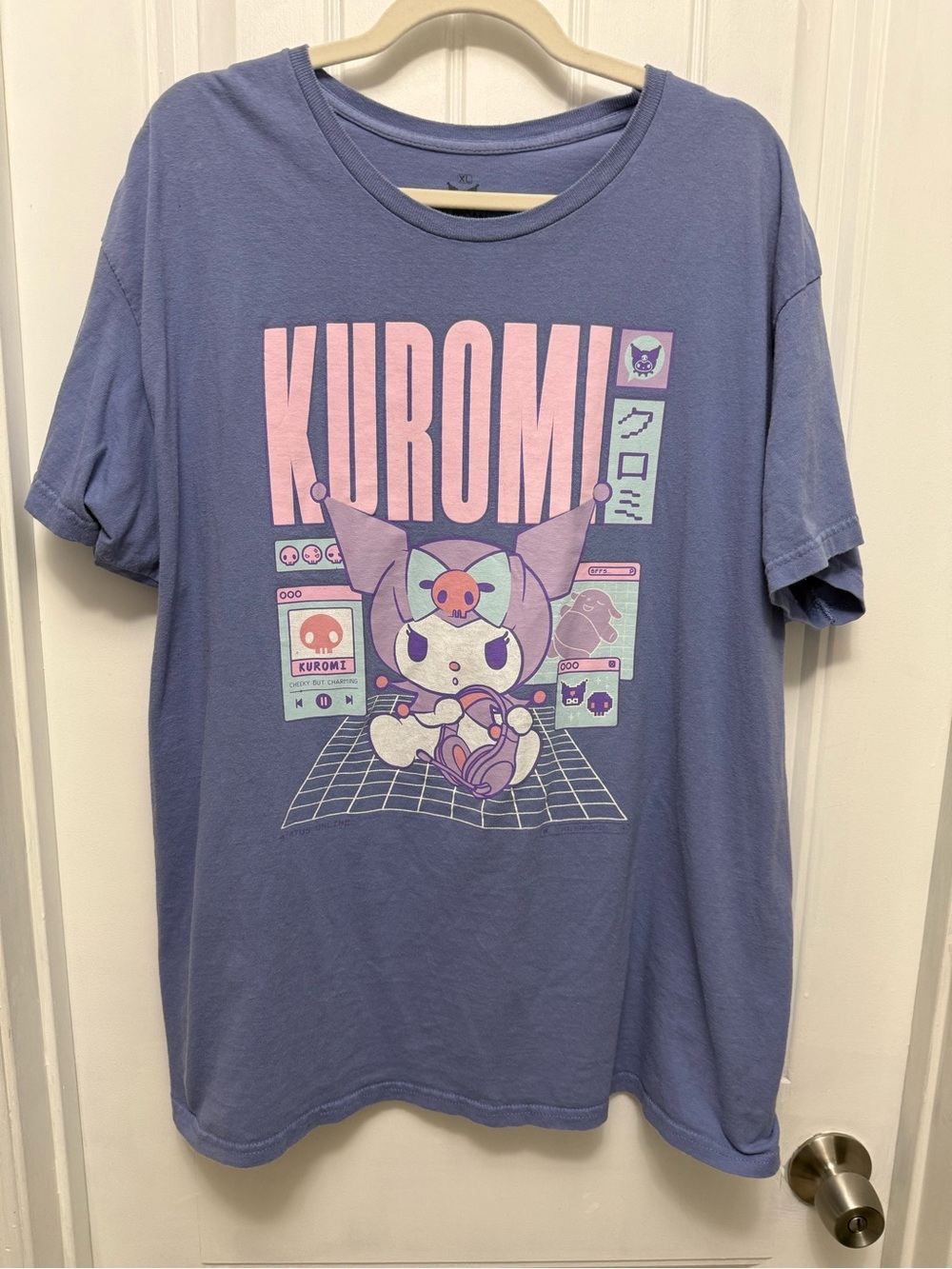 Kuromi Ripple Junction Purple Graphic T Shirt Short Sleeve Size XL (6-3)